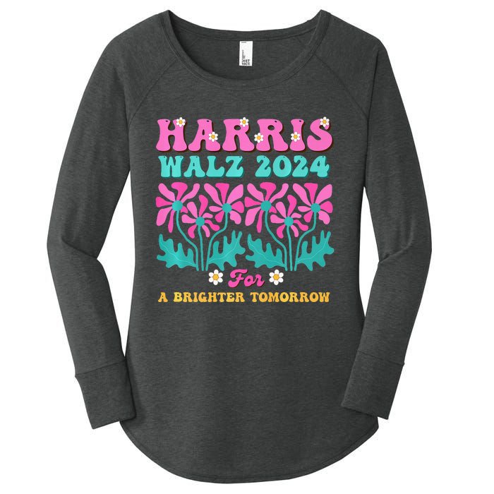 Harris Waltz 2024 For A Brighter Tomorrow Boho Aesthetic Joy Premium Women's Perfect Tri Tunic Long Sleeve Shirt