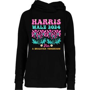 Harris Waltz 2024 For A Brighter Tomorrow Boho Aesthetic Joy Premium Womens Funnel Neck Pullover Hood