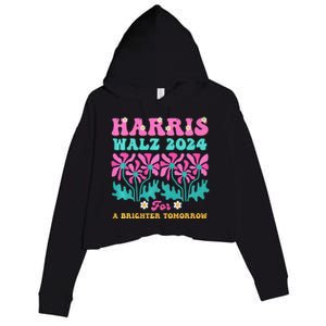 Harris Waltz 2024 For A Brighter Tomorrow Boho Aesthetic Joy Premium Crop Fleece Hoodie