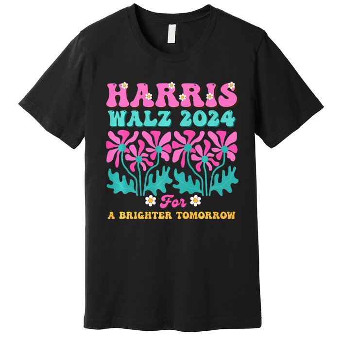 Harris Waltz 2024 For A Brighter Tomorrow Boho Aesthetic Joy Premium Premium T-Shirt