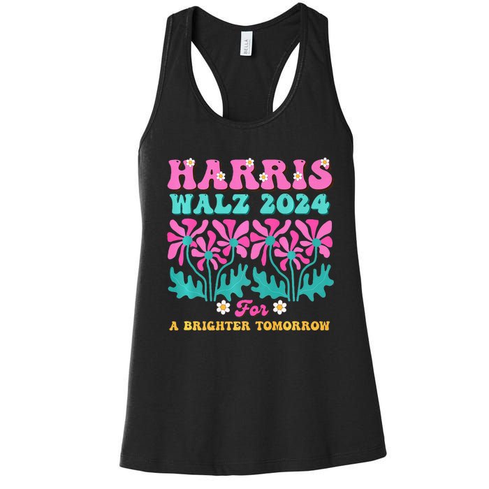 Harris Waltz 2024 For A Brighter Tomorrow Boho Aesthetic Joy Premium Women's Racerback Tank