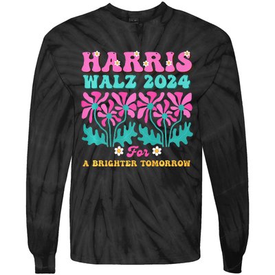 Harris Waltz 2024 For A Brighter Tomorrow Boho Aesthetic Joy Premium Tie-Dye Long Sleeve Shirt