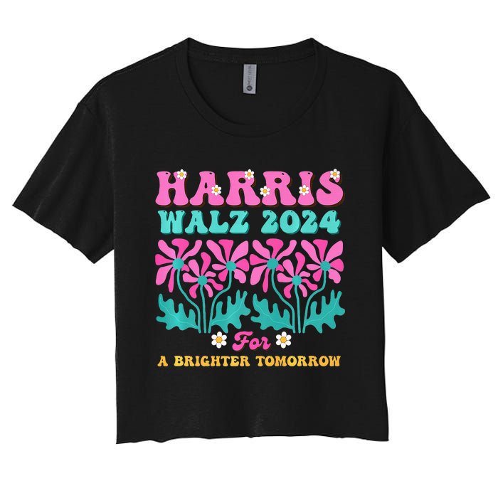 Harris Waltz 2024 For A Brighter Tomorrow Boho Aesthetic Joy Premium Women's Crop Top Tee