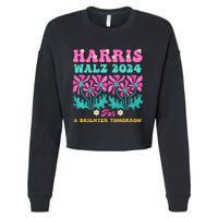 Harris Waltz 2024 For A Brighter Tomorrow Boho Aesthetic Joy Premium Cropped Pullover Crew