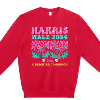 Harris Waltz 2024 For A Brighter Tomorrow Boho Aesthetic Joy Premium Premium Crewneck Sweatshirt