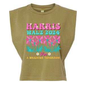 Harris Waltz 2024 For A Brighter Tomorrow Boho Aesthetic Joy Premium Garment-Dyed Women's Muscle Tee