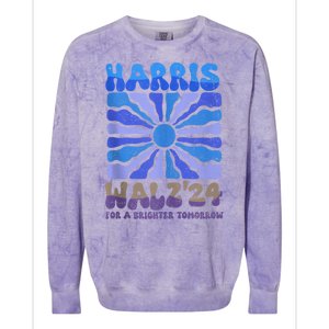 Harris Walz 2024 Election Harris Walz24 For A Brighter Tomorrow Colorblast Crewneck Sweatshirt