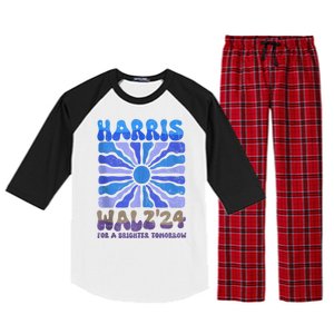 Harris Walz 2024 Election Harris Walz24 For A Brighter Tomorrow Raglan Sleeve Pajama Set