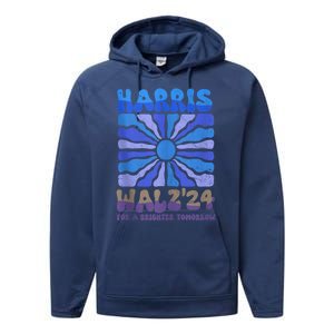 Harris Walz 2024 Election Harris Walz24 For A Brighter Tomorrow Performance Fleece Hoodie