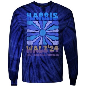 Harris Walz 2024 Election Harris Walz24 For A Brighter Tomorrow Tie-Dye Long Sleeve Shirt