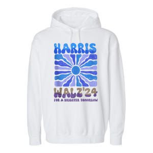 Harris Walz 2024 Election Harris Walz24 For A Brighter Tomorrow Garment-Dyed Fleece Hoodie