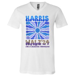 Harris Walz 2024 Election Harris Walz24 For A Brighter Tomorrow V-Neck T-Shirt