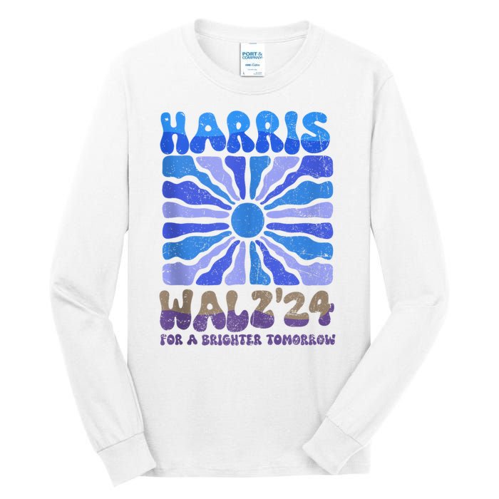 Harris Walz 2024 Election Harris Walz24 For A Brighter Tomorrow Tall Long Sleeve T-Shirt