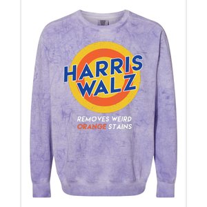 Harris Walz 2024 Removes Weird Orange Stains Funny Colorblast Crewneck Sweatshirt