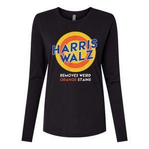 Harris Walz 2024 Removes Weird Orange Stains Funny Womens Cotton Relaxed Long Sleeve T-Shirt