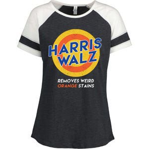 Harris Walz 2024 Removes Weird Orange Stains Funny Enza Ladies Jersey Colorblock Tee