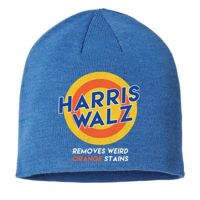 Harris Walz 2024 Removes Weird Orange Stains Funny Sustainable Beanie