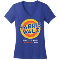 Harris Walz 2024 Removes Weird Orange Stains Funny Women's V-Neck T-Shirt