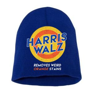 Harris Walz 2024 Removes Weird Orange Stains Funny Short Acrylic Beanie