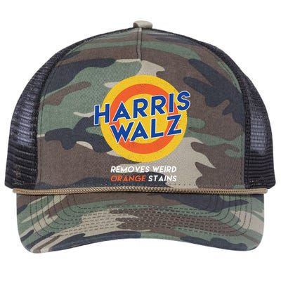 Harris Walz 2024 Removes Weird Orange Stains Funny Retro Rope Trucker Hat Cap