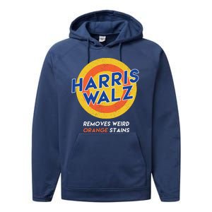 Harris Walz 2024 Removes Weird Orange Stains Funny Performance Fleece Hoodie