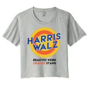 Harris Walz 2024 Removes Weird Orange Stains Funny Women's Crop Top Tee