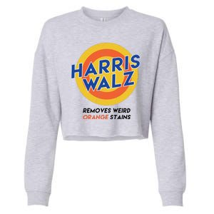 Harris Walz 2024 Removes Weird Orange Stains Funny Cropped Pullover Crew