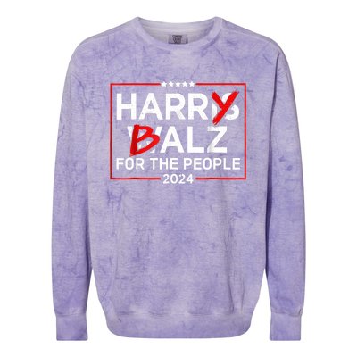 Harris Walz 24 Harry Balz For The People 2024 Democratics Colorblast Crewneck Sweatshirt