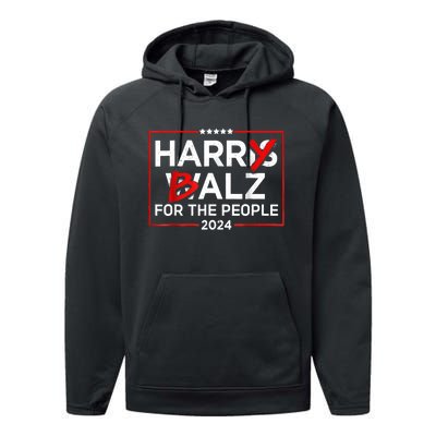 Harris Walz 24 Harry Balz For The People 2024 Democratics Performance Fleece Hoodie