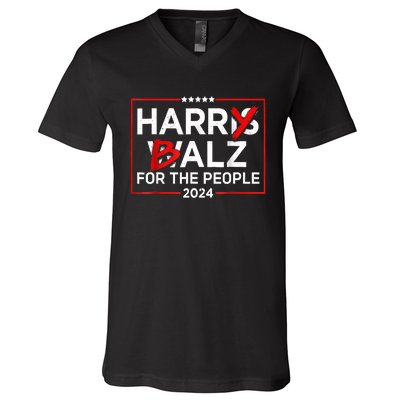 Harris Walz 24 Harry Balz For The People 2024 Democratics V-Neck T-Shirt