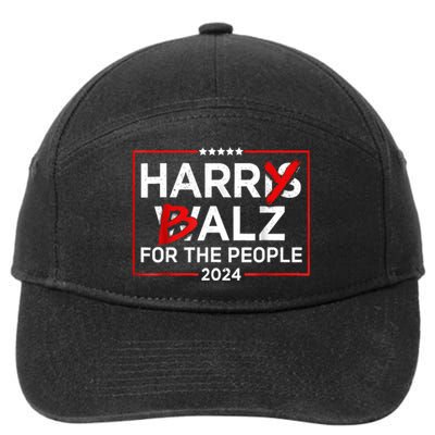 Harris Walz 24 Harry Balz For The People 2024 Democratics 7-Panel Snapback Hat