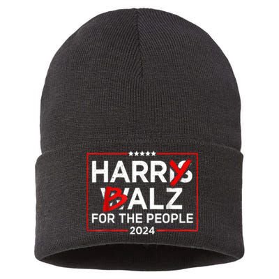 Harris Walz 24 Harry Balz For The People 2024 Democratics Sustainable Knit Beanie