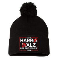 Harris Walz 24 Harry Balz For The People 2024 Democratics Pom Pom 12in Knit Beanie