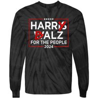 Harris Walz 24 Harry Balz For The People 2024 Democratics Tie-Dye Long Sleeve Shirt