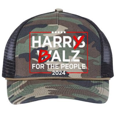 Harris Walz 24 Harry Balz For The People 2024 Democratics Retro Rope Trucker Hat Cap