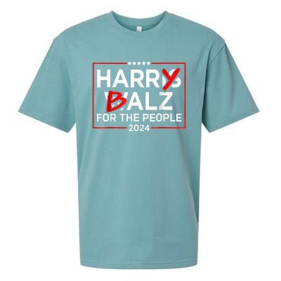 Harris Walz 24 Harry Balz For The People 2024 Democratics Sueded Cloud Jersey T-Shirt