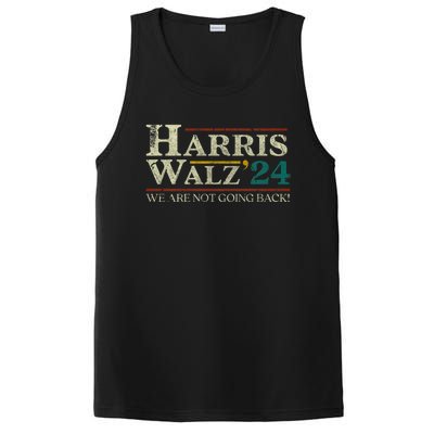 Harris Walz 2024 Election We Are Not Going Back Distressed PosiCharge Competitor Tank