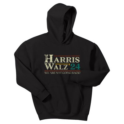 Harris Walz 2024 Election We Are Not Going Back Distressed Kids Hoodie