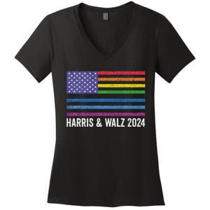 Harris Waltz 2024 Election Kamala Harris Tim Waltz 2024 Premium Women's V-Neck T-Shirt