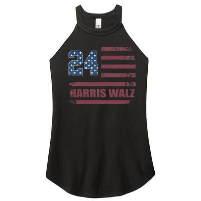 Harris Waltz 2024 Kamala Harris 2024 Tim Waltz 2024 Usa Flag Women's Perfect Tri Rocker Tank