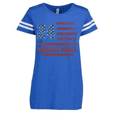 Harris Waltz 2024 Kamala Harris 2024 Tim Waltz 2024 Usa Flag Enza Ladies Jersey Football T-Shirt