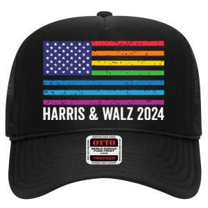 Harris Waltz 2024 Election Kamala Harris Tim Waltz 2024 High Crown Mesh Back Trucker Hat