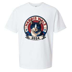 Harris Walz 2024 Funny Cat Election Kamala Harris Tim Waltz Sueded Cloud Jersey T-Shirt