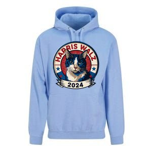 Harris Walz 2024 Funny Cat Election Kamala Harris Tim Waltz Unisex Surf Hoodie