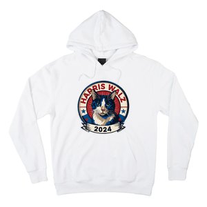 Harris Walz 2024 Funny Cat Election Kamala Harris Tim Waltz Hoodie