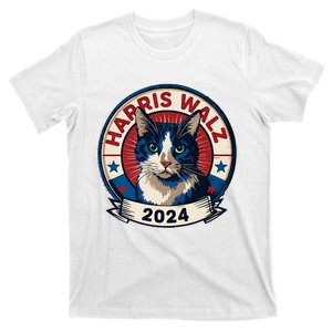 Harris Walz 2024 Funny Cat Election Kamala Harris Tim Waltz T-Shirt