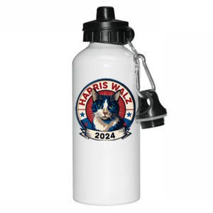 Harris Walz 2024 Funny Cat Election Kamala Harris Tim Waltz Aluminum Water Bottle