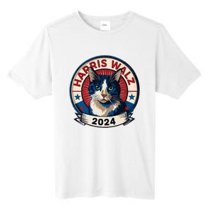 Harris Walz 2024 Funny Cat Election Kamala Harris Tim Waltz Tall Fusion ChromaSoft Performance T-Shirt