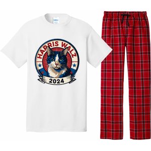 Harris Walz 2024 Funny Cat Election Kamala Harris Tim Waltz Pajama Set