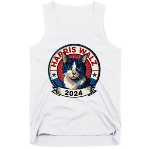 Harris Walz 2024 Funny Cat Election Kamala Harris Tim Waltz Tank Top